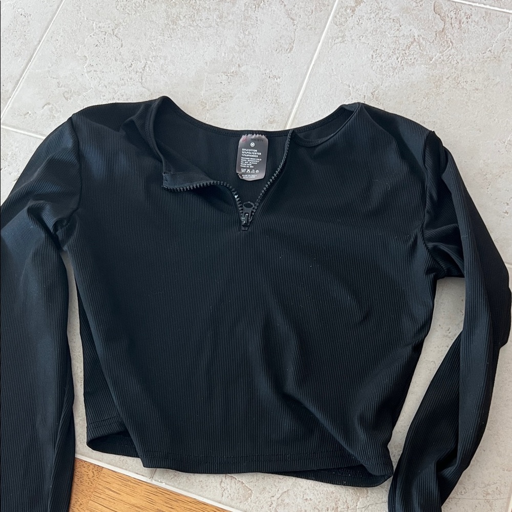 Society Black Zip-Up Women's Blouse